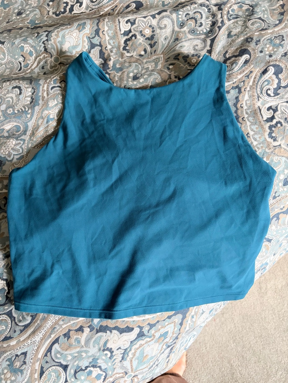 Athleta L Teal Purpose Crop Tank Women’s Teal High-Neck Crop Tank Top